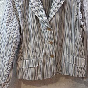Villager Striped Blazer in Blue and Cream